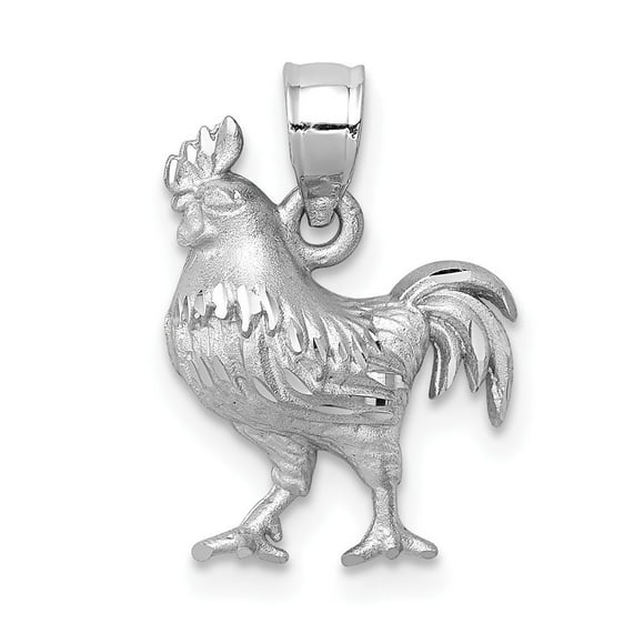 Sterling Silver Girls .8mm Box Chain 3D Mini Sitting French Hen Rooster Chicken Bird Pendant Necklace 